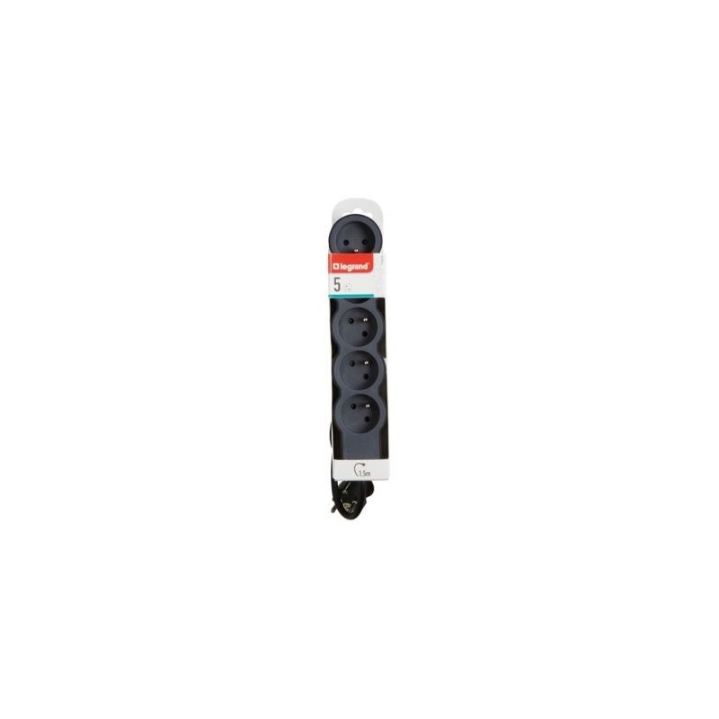 Legrand Multiprise FB 5x2P+T standard 1.5m 1mm² noir
