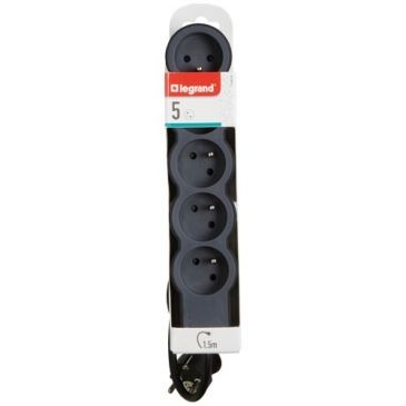 Legrand Multiprise FB 5x2P+T standard 1.5m 1mm² noir