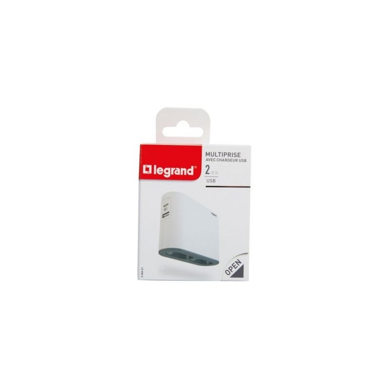Legrand Quadriplite corner 2 prises 2P 6A USB A+C blanc/noir