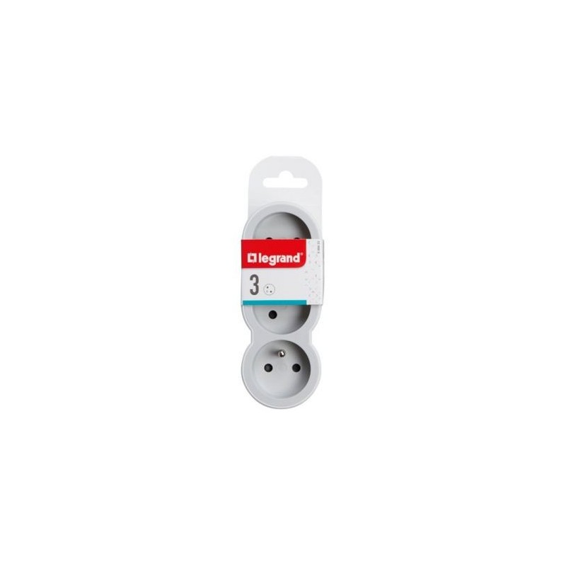 Legrand Triplite FB 3x2P+T standard prises frontales blanc/gris
