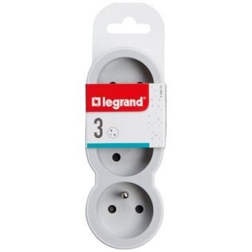Legrand Triplite FB 3x2P+T standard prises frontales blanc/gris