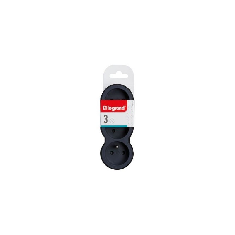 Legrand Triplite FB 3x2P+T standard prises frontales noir