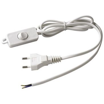 Electraline Cordon HO3vvh2f 1m50 inter fiche blanc blister