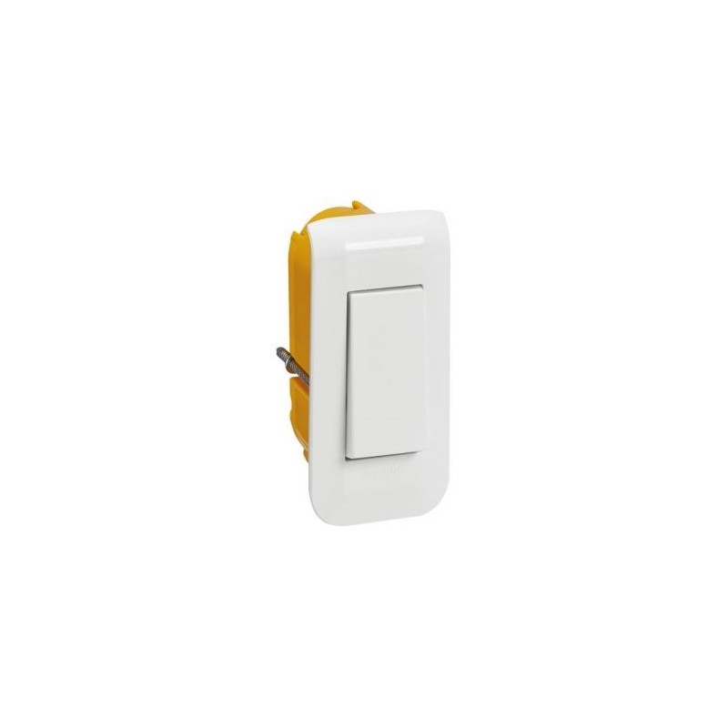 Legrand Interrupteur ou va-et-vient Mosaic 10A étroit +plaque+boite