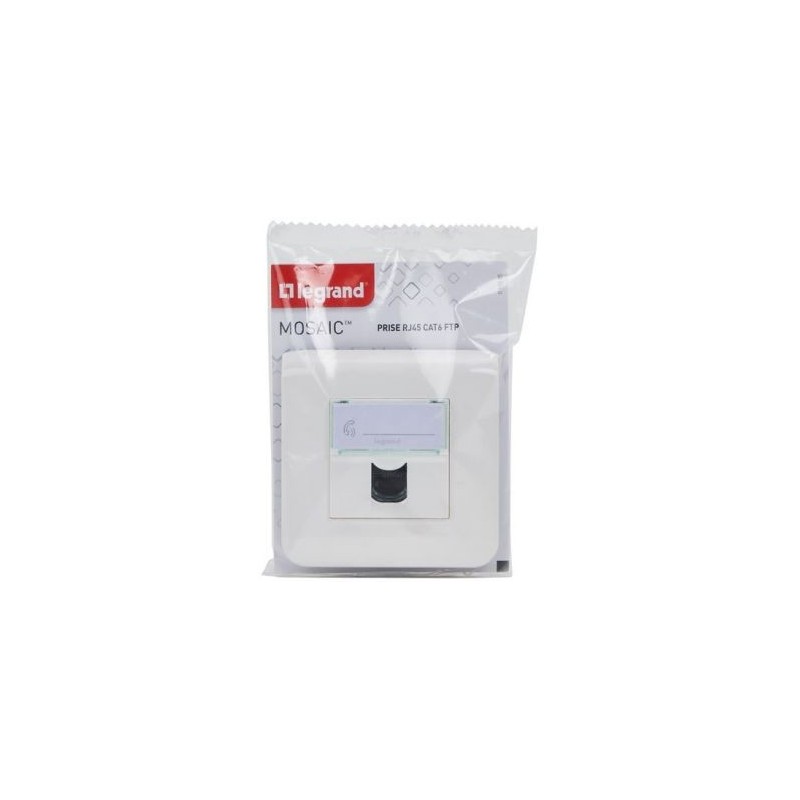 Legrand Mosaic prise rj45 cat 6 FTP blanc complet