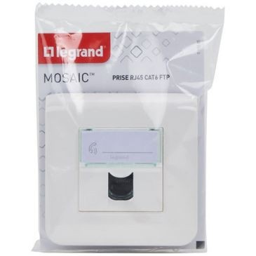 Legrand Mosaic prise rj45 cat 6 FTP blanc complet