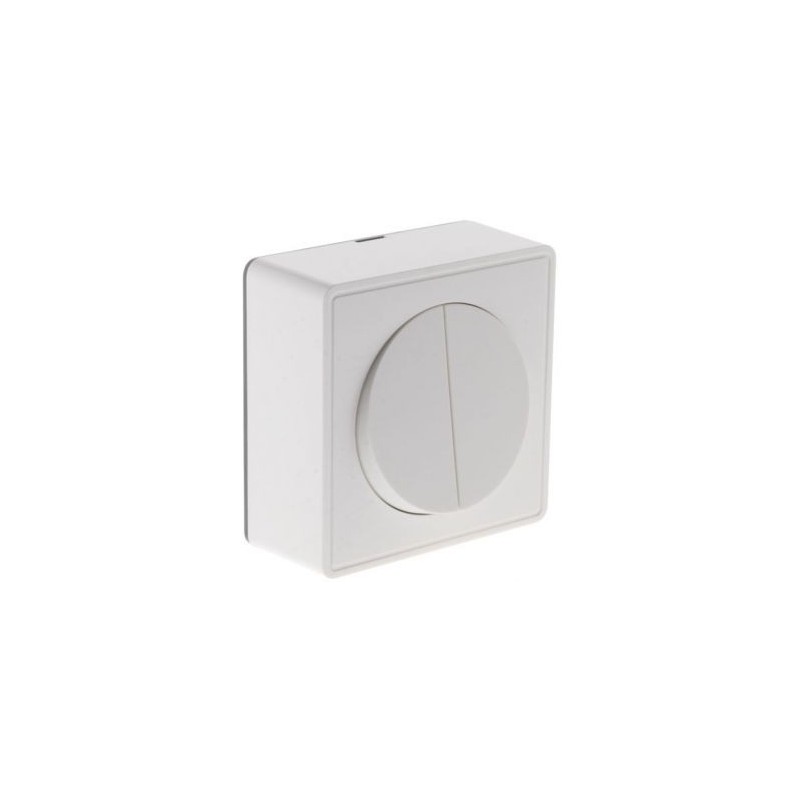 Zenitech Interrupteur va/vient double 10a saillie blanc sous film