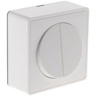 Zenitech Interrupteur va/vient double 10a saillie blanc sous film