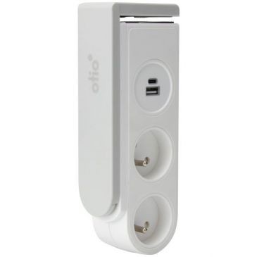 OTIO Bloc prise clipsable 2prise 2p+t et 2 chargeur usb 1,5m blc