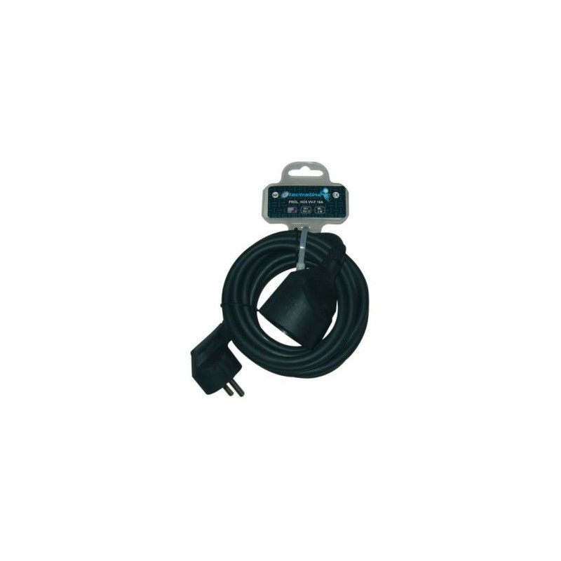 Electraline Prolongateur 3G1.5mm2 noir 3m