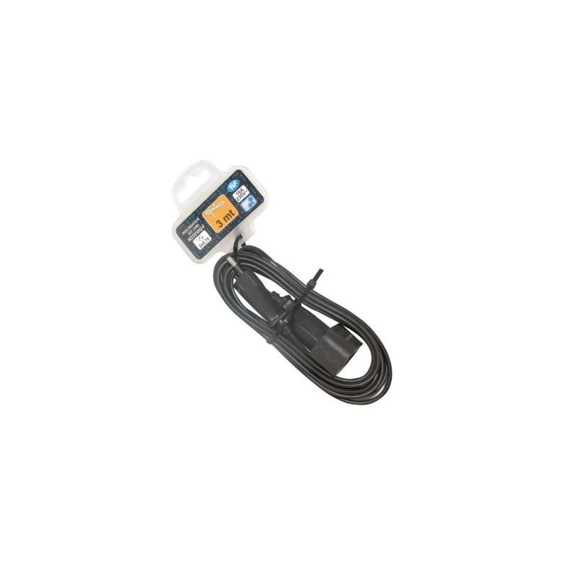 Electraline Prolongateur H03 2x0.75mm2 noir 3m sc