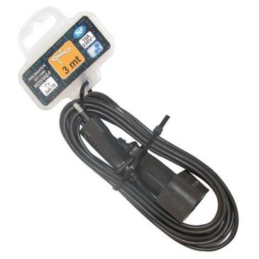 Electraline Prolongateur H03 2x0.75mm2 noir 3m sc
