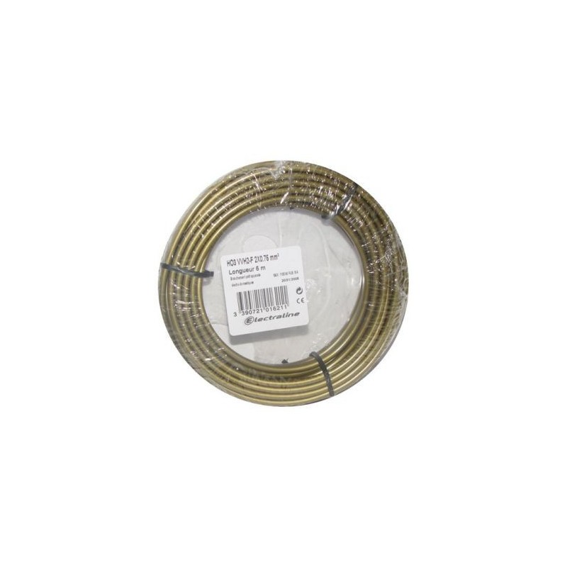 Electraline Câble H03VVH2F 2x0.75 05m v/or couronne