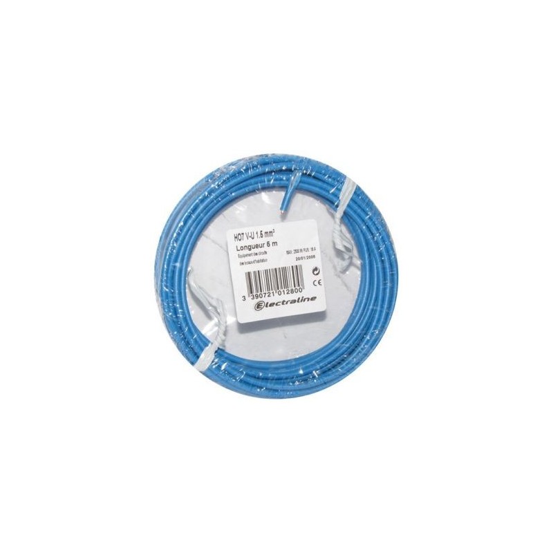 Electraline Câble H07VU 1x2.5 10m bleu couronne