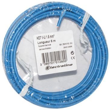 Electraline Câble H07VU 1x2.5 25m bleu couronne