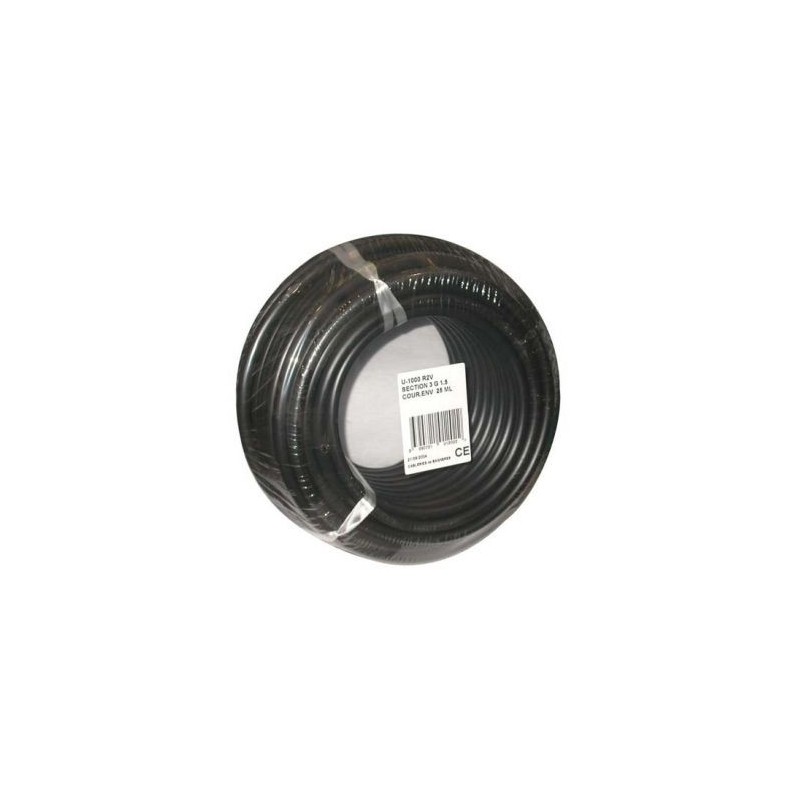 Electraline Câble rig.r2v 3g1.5 10m noir bobinot