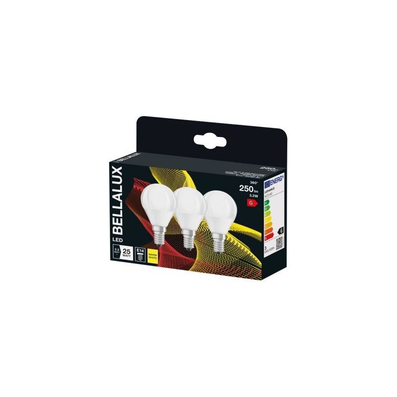 LEDVANCE Bellalux led radiateur dépoli e14 3.3w chaud 250lm bte x3