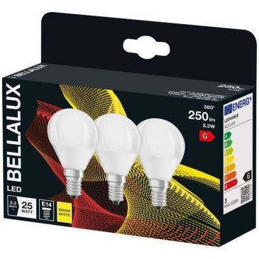 LEDVANCE Bellalux led radiateur dépoli e14 3.3w chaud 250lm bte x3
