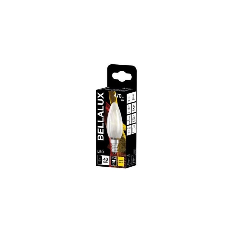 LEDVANCE Bellalux led flamme verre depoli 4w40 e14 chaud 470lm