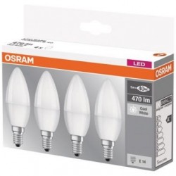 OSRAM LED flamme dépolie avec radiateur 5.7W:40W E14 froid x 4 - Image 3