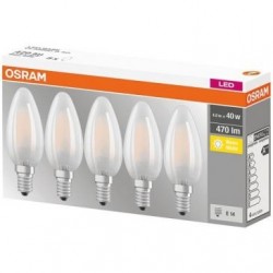 OSRAM Led filament flamme dépolie 4W E14 blanc chaud boite de 5 - Image 3