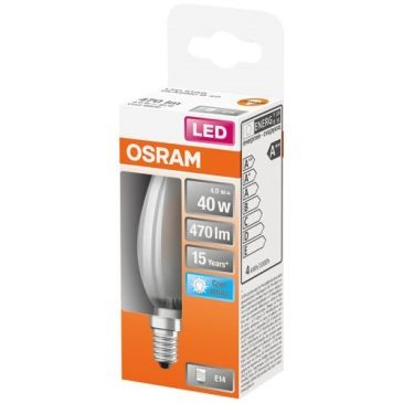 OSRAM Led flamme verre dépoli 4w e14 470lm 4000K froid bte 1