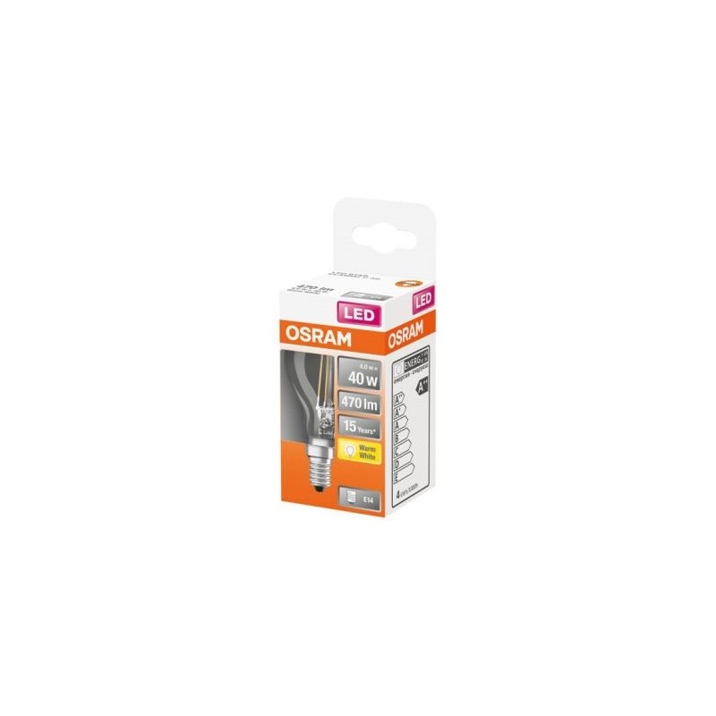 OSRAM Led sphérique clair fil. 4w e14 470lm 2700K chd bte 1