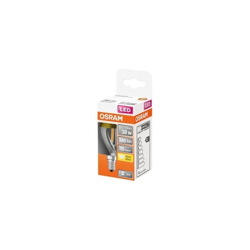 OSRAM Led sphér. clair fil. mirror or 4w e14 380lm 2700K chd bte 1