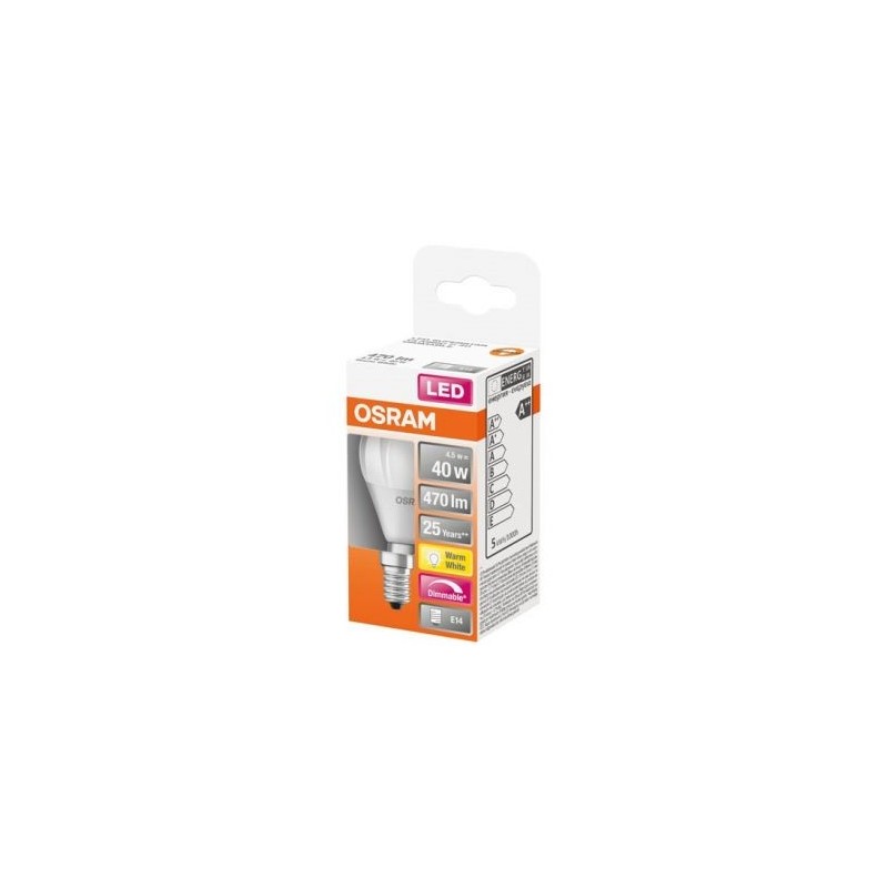 OSRAM Led sphérique dépoli 5.5w dim e14 470lm 2700K bte 1