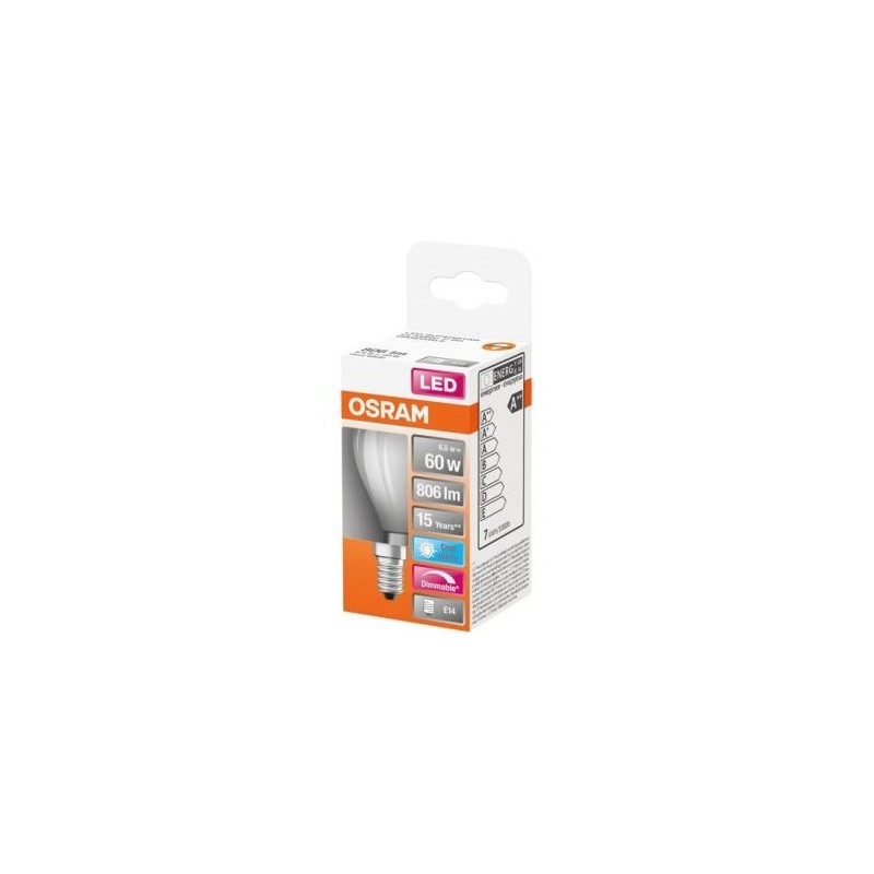 OSRAM Led sphérique verre dépoli variable 6.5w e14 806lm frd bte 1