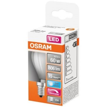 OSRAM Led sphérique verre dépoli variable 6.5w e14 806lm frd bte 1
