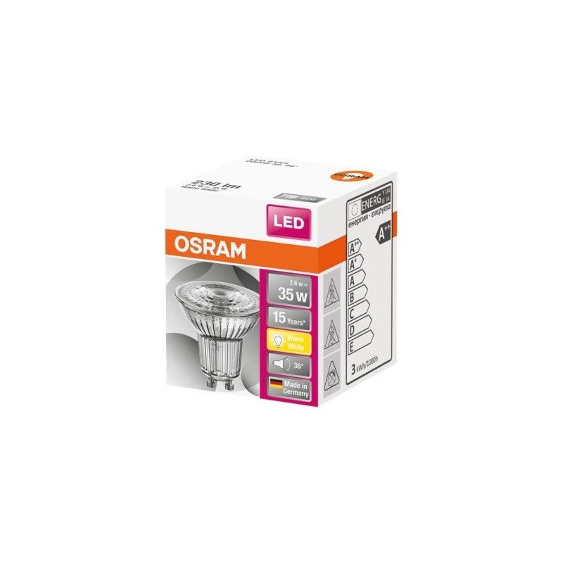 OSRAM Spot par16 led 36 verre 2.6w gu10 230lm 2700K chd bte 1