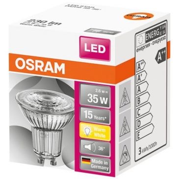 OSRAM Spot par16 led 36 verre 2.6w gu10 230lm 2700K chd bte 1