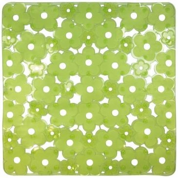 IDMAT Fond d evier fleurs vert transparent 32x32cm