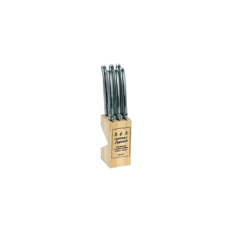 DUBOST COLAS PRADEL Bloc de 6 couteaux Laguiole tout inox