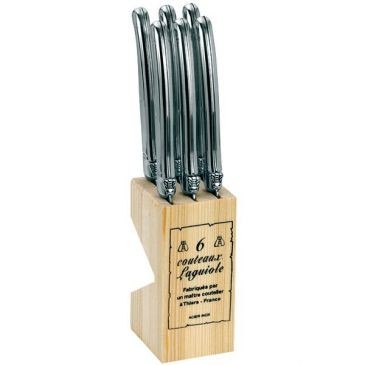 DUBOST COLAS PRADEL Bloc de 6 couteaux Laguiole tout inox