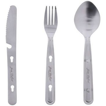 DUBOST COLAS PRADEL Set Outdoor cuillere tourchette couteau satinés clipsables