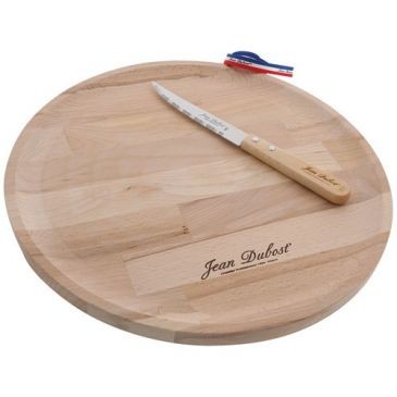 DUBOST COLAS PRADEL Plateau pizza bois 33CM + Couteau