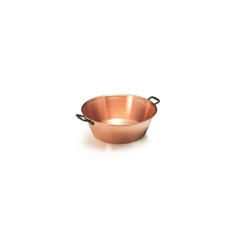 BAUMALU POUR NATURE ET SAVEURS Bassine à confiture en cuivre d.38cm 9litres anses fonte