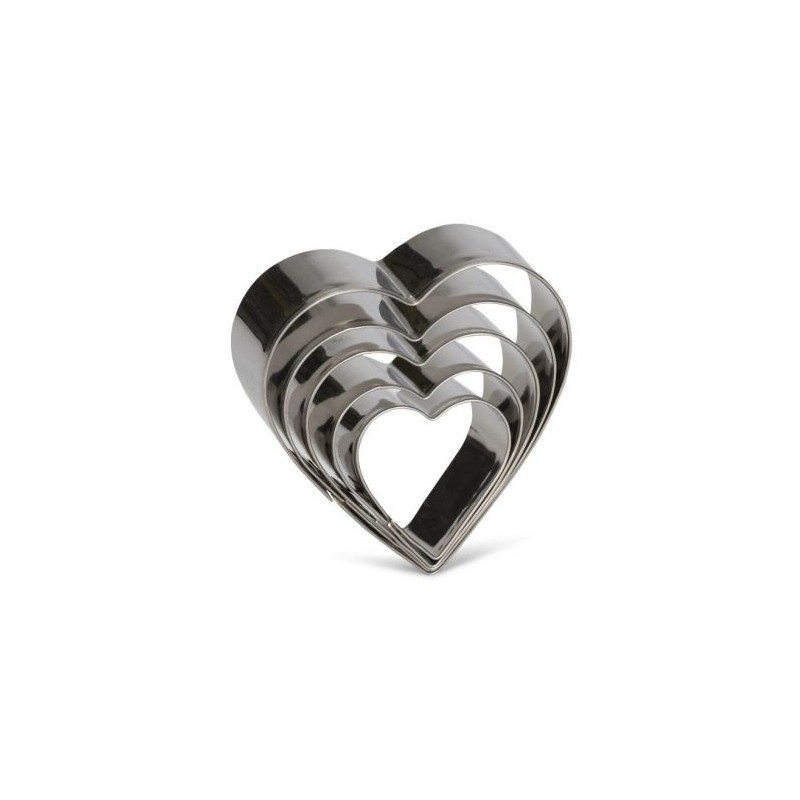 MALI'S PATISSE Lot de 5 découpoirs coeur inox 18/0