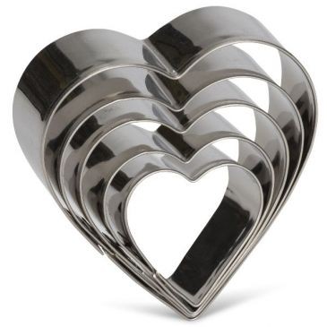 MALI'S PATISSE Lot de 5 découpoirs coeur inox 18/0