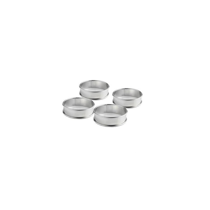 MALI'S PATISSE Lot de 4 cercles à tartelettes D.8cm