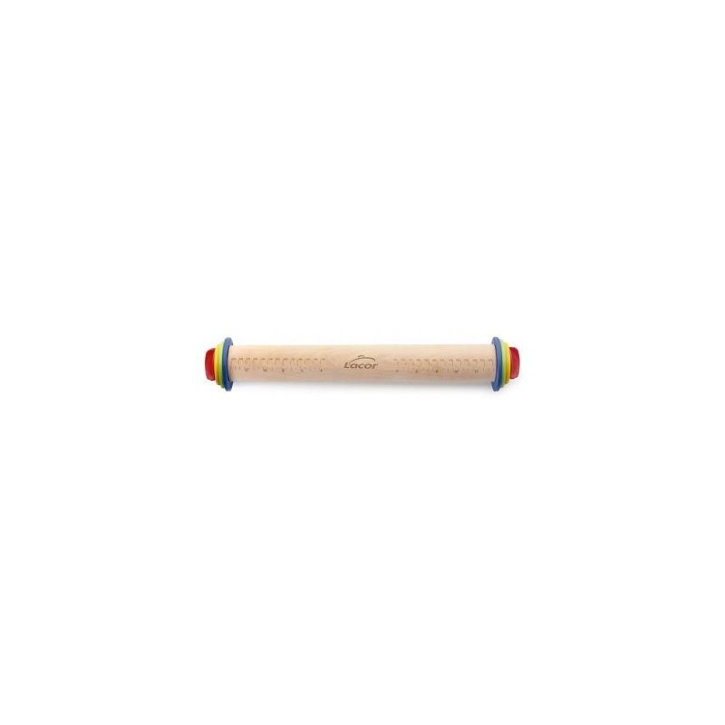 Lacor Rouleau à pâtisserie hêtre avec anneaux