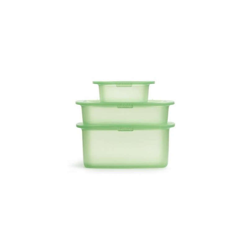 LEKUE Boites en silicone set de 3: (0.2L+0L5+1L) réutilisables