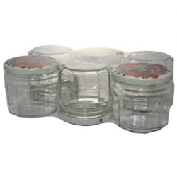Pack 6 confituriers 340ml couvercle décor fruits