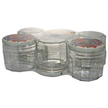 BOUCHONNERIE JOCONDIENNE Pack 6 confituriers 340ml couvercle décor fruits