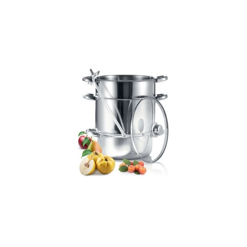 BAUMALU POUR NATURE ET SAVEURS Extracteur de jus 26 cm en inox + couvercle en verre