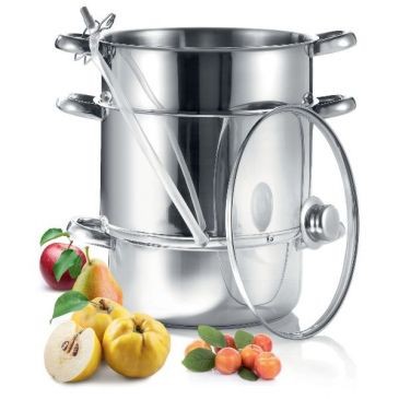 BAUMALU POUR NATURE ET SAVEURS Extracteur de jus 26 cm en inox + couvercle en verre