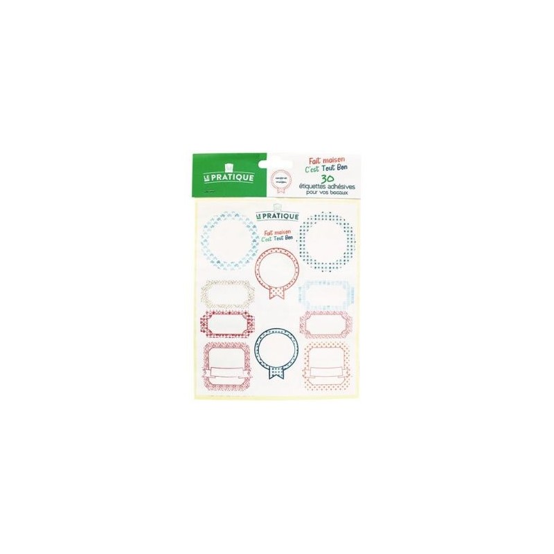 CDP DISTRIBUTION Sachet 10x3 étiquettes adhésives assorties pour conserves