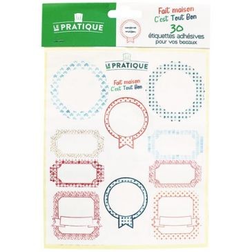 CDP DISTRIBUTION Sachet 10x3 étiquettes adhésives assorties pour conserves